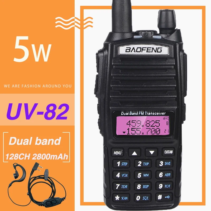Baofeng UV82 двухдиапазонный двухсторонний радио 5 Вт рация 10 км CB Ham Радио VHF/UHF FM