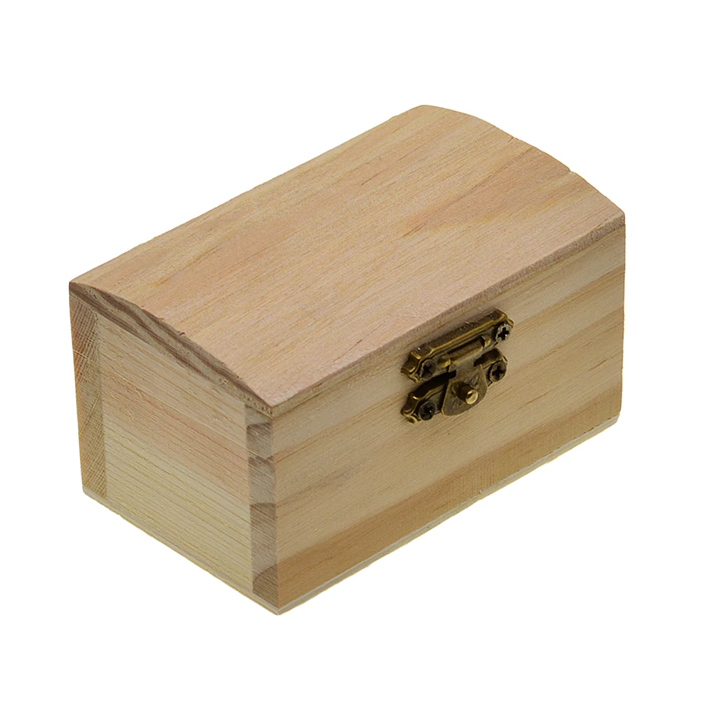 Natural Wood Treasure Chest Keepsake Box/Jewelry Box/Toy - Decorative Vintage Case