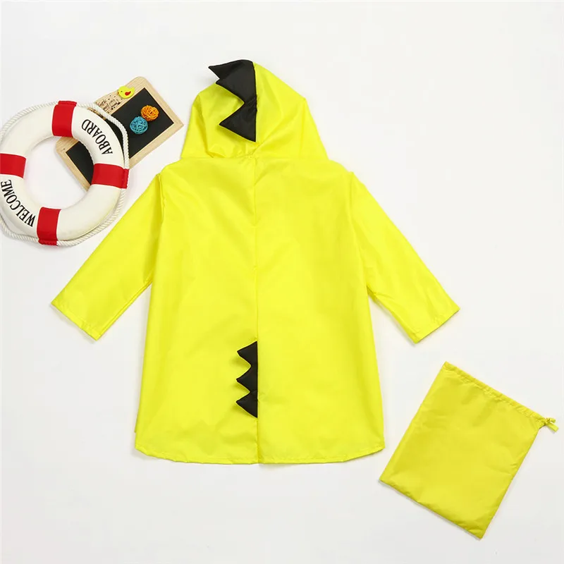 Children's raincoat Baby Dinosaur Boys Girls Children Windfight Kindergarten Clothes Raincoat+Bag #4AA22 (14)