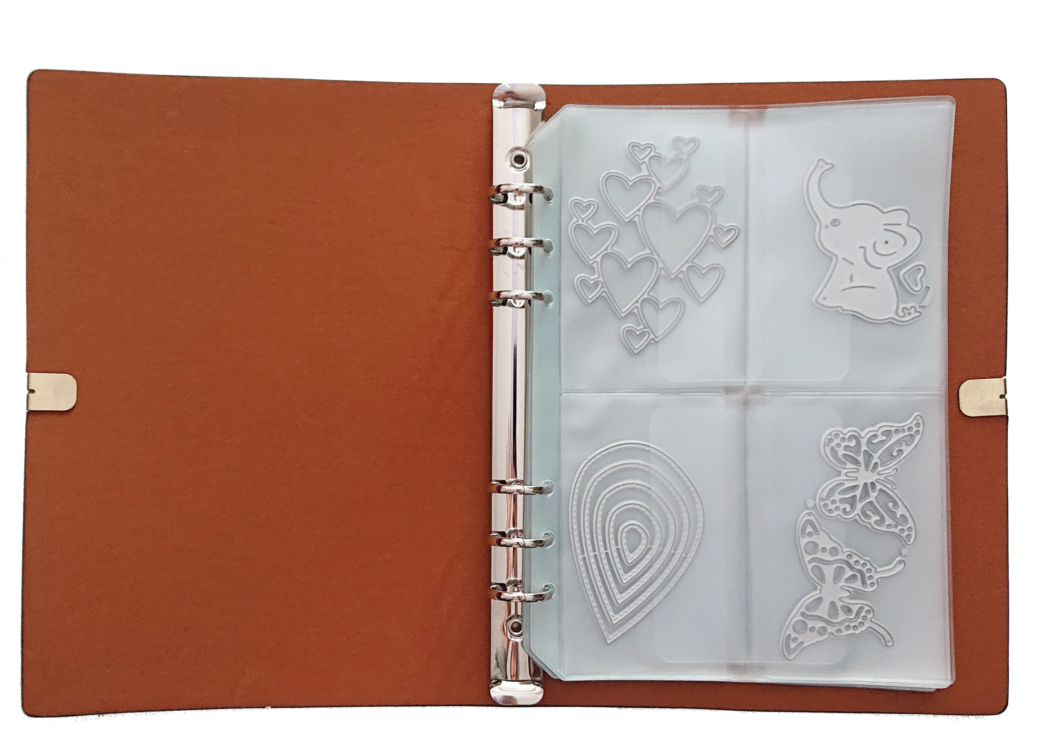 Scrapbooking Cutting Dies Organizer Stencil Stamps Collection Album Storage Book PU Leather Cover PVC Inner Sheets and Pocket - Image 3