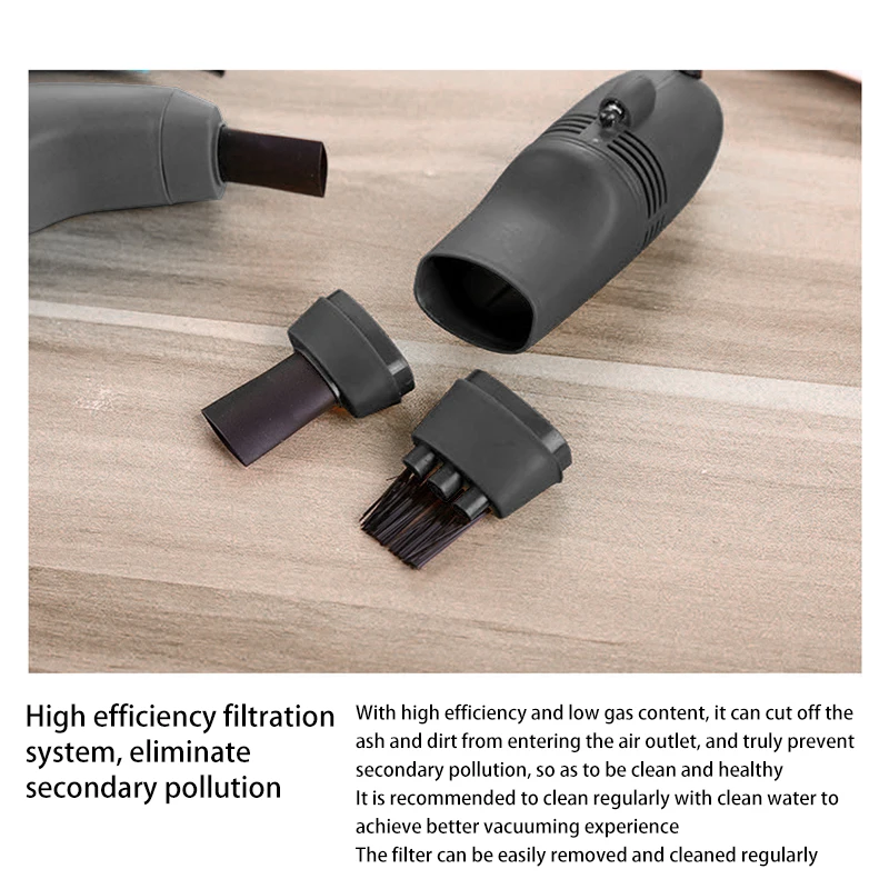 Mini Vacuum Cleaner USB Brush Ki Dust Cleaner Collector Three Heads Detachable Car Interior Air Vent Dust Cleaning Tool