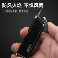 Baicheng Creative Metal Ultra-thin Windproof Lighter Boutique Leather Men and Women Cigarette Case Inflatable Lighter Gadget 2