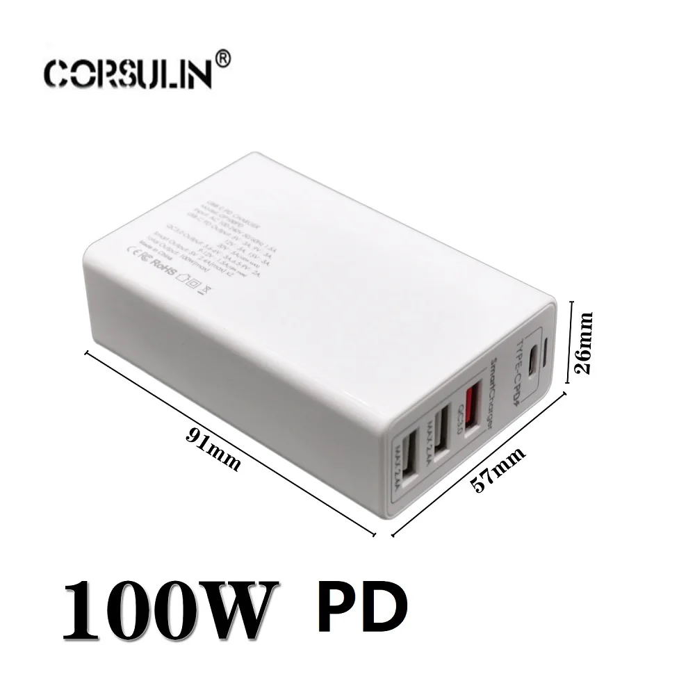 100W USB C PD CHARGE FOR MACBOOK AIR PRO HUAWEI XIAOMI TOSHIBA LENOVO LAPTOPS AND MOBILE PHONES