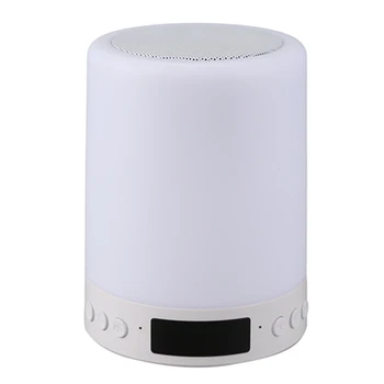 

Smart Press Lamp Rechargeable Table Lamp Dimmable Led Night Light With Wireless Bluetooth Speaker And Alarm Clock Sn, Multi-