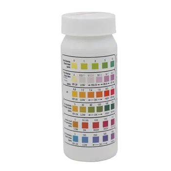 

New 50 Pcs 6-In-1 Swimming Pool PH Test Paper Residual Chlorine Value Alkalinity Hardness Test Strip PH Tester Pool Cleaner Acce