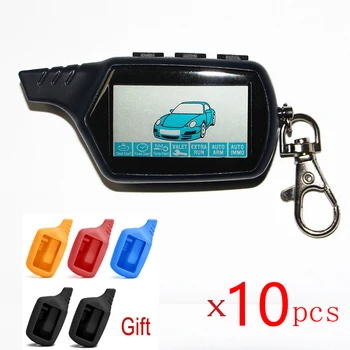 

10PCS B9 LCD Remote Control Keychain for Russian Vehicle Security Car Alarm System Twage Starline B9 Key Chain Fob Engine Start