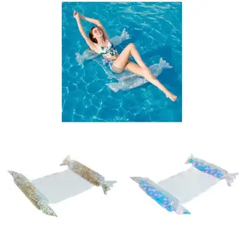 

Hot Sequin Foldable Pool Water Hammock Netted Floating Double Backrest Floating Row Bed Sofa D6