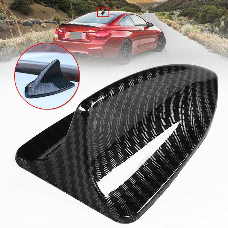 

Car Shark Fin Antenna Cover Radio FM/AM Decorative Trim Eco-Friendly Carbon Fiber Look Car-Styling Accessories