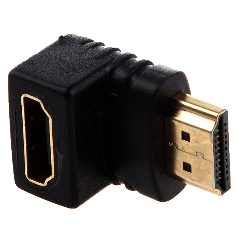 HDMI адаптер 90 градусов под прямым углом l-типа(снизу) черный