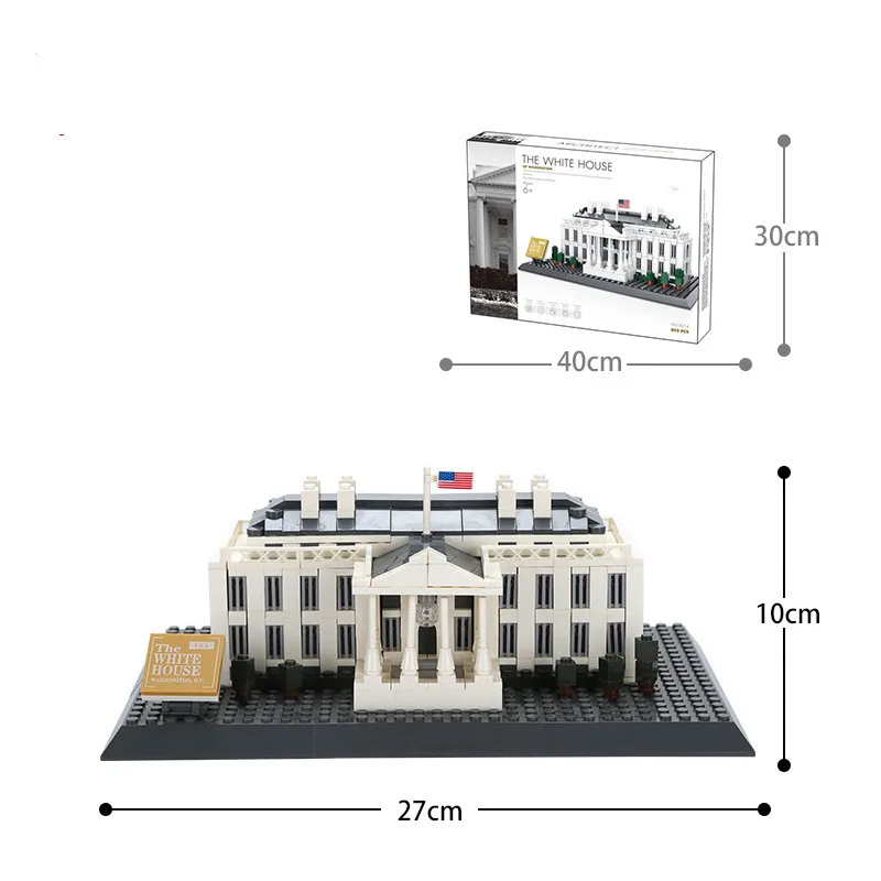 

Kids Micro Blocks Building The White House Model Small Granular Assemble Toys Children diamond blocks Famous Buildings