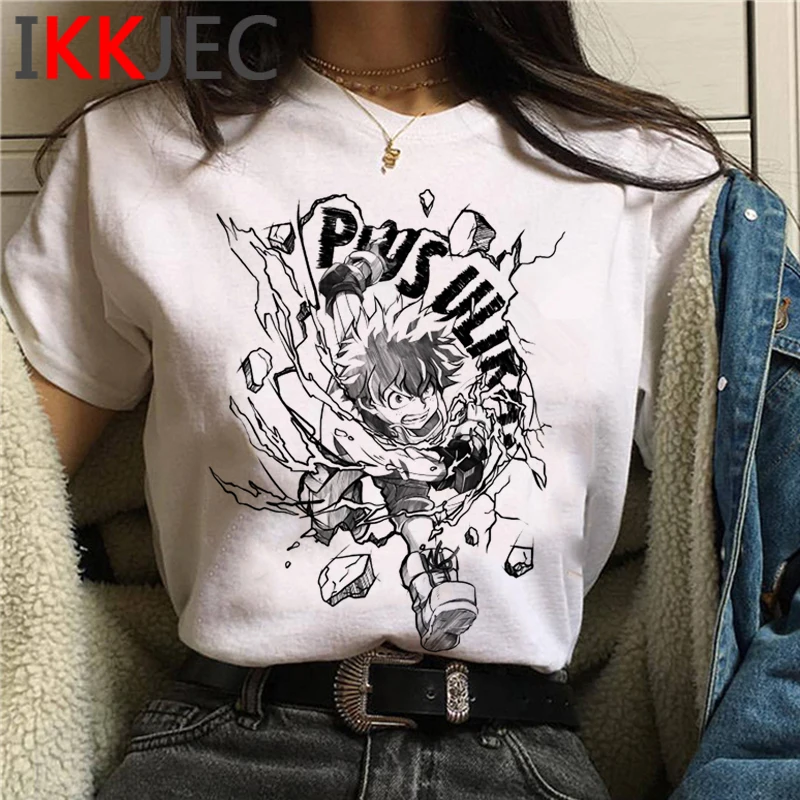 My Hero Academia Bakugou Todoroki Boku No Hero Bnha women grunge aesthetic harajuku kawaii plus size t-shirt summer top ulzzang couple t shirt