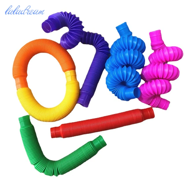 Kids Colorful Plastic Stretch Pipe Fidgeting Squeeze Squeezable Toys Decompression Anti-stress Sensory Toy 4