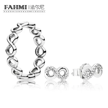 

2020 100% 925 Sterling Silver RAU0039 Infinite Love Ring and Earring Set Presents Women's Glamorous Gifts Fashion Accessories