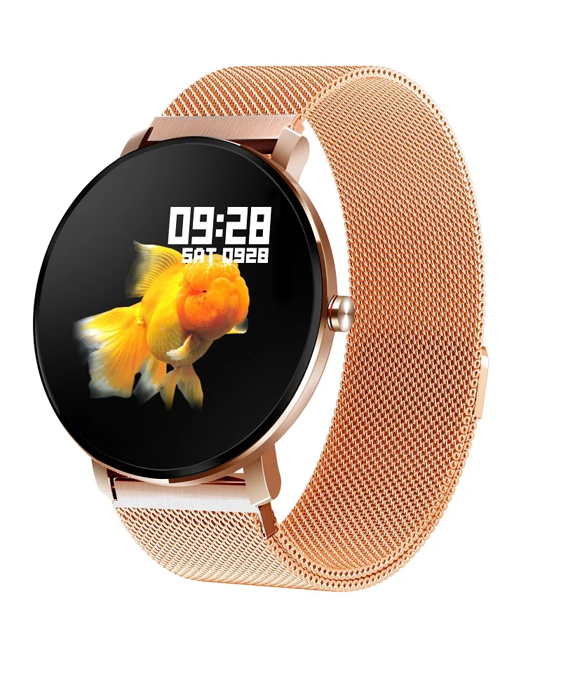 Rose Gold steel K9 Смарт-часы IP68 Водонепроницаемый BT4.0 фитнес мониторинг сердечного ритма секундомер 1,30 дюймов съемный ремешок наручные часы - Цвет: Rose Gold steel
