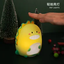 

Night light Touch Sensor Dinosaur Silicone Lamp Children Holiday Gifts Dimmable Sleeping Night Lamps USB Charging Boy Bedroom