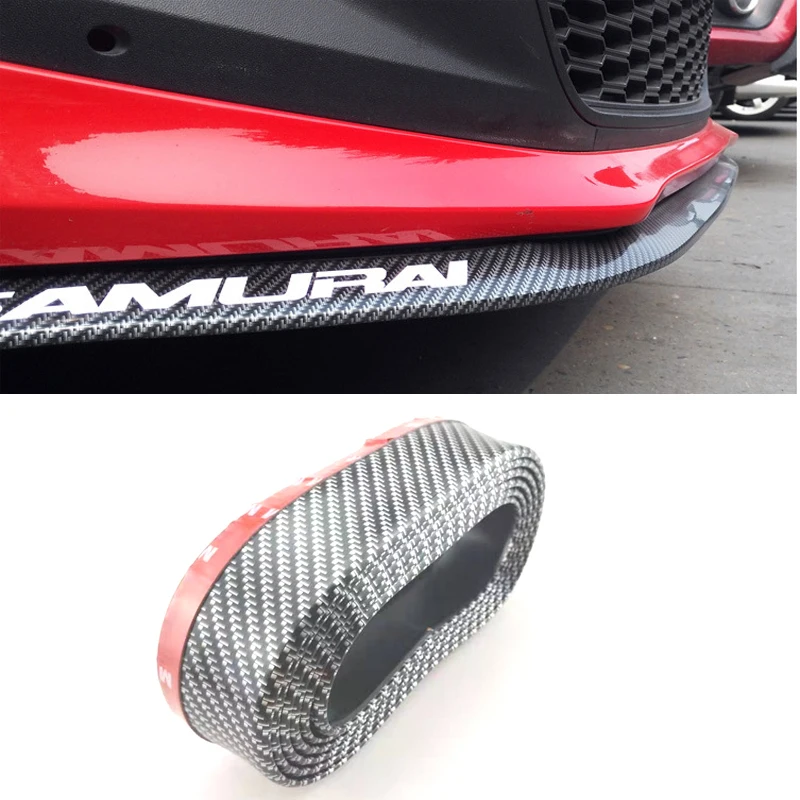 2.5m Car Bumper Lip Protector Carbon Fiber Rubber Strip For Nissan