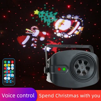 

Uplights Stage Lighting Effect Light LED Projector Light Christmas Pattern Portable Voice Remote Control Flashlights