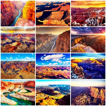 

HUACAN Paint By Number Scenery Hand Painted Painting Mountain Drawing On Canvas Art DIY Pictures By Numbers River Home Decor