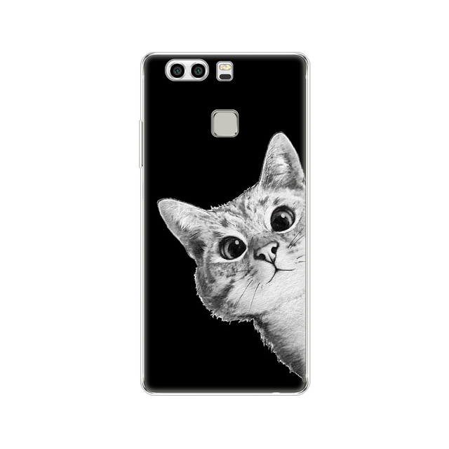 phone case for huawei P9 LITE PLUS 2016 soft tpu silicon back cover 360 full protective printing transparent coque