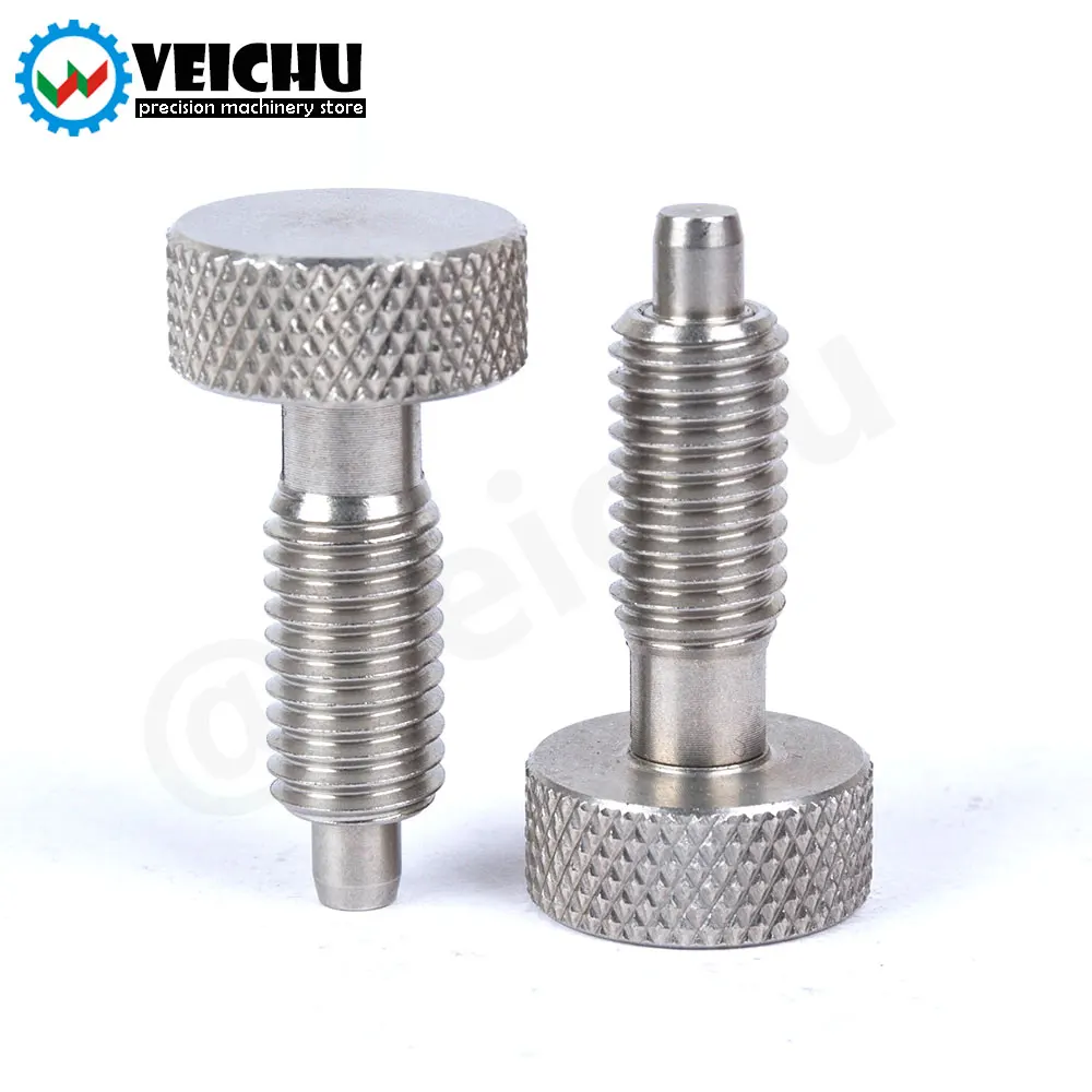 VCN230-BN M6/8/10/12/16 All Stainless Steel Spring Screw Bolts Knurled Knob Index Plungers stainless steel knurled plungers