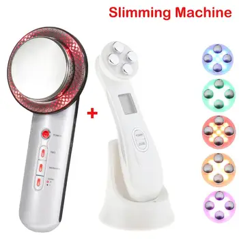 

RF EMS LED Light Facial Massage Machine Wrinkles Removal + Ultrasonic Far infrared Face Skin Body Slimming Massager Fat Burner