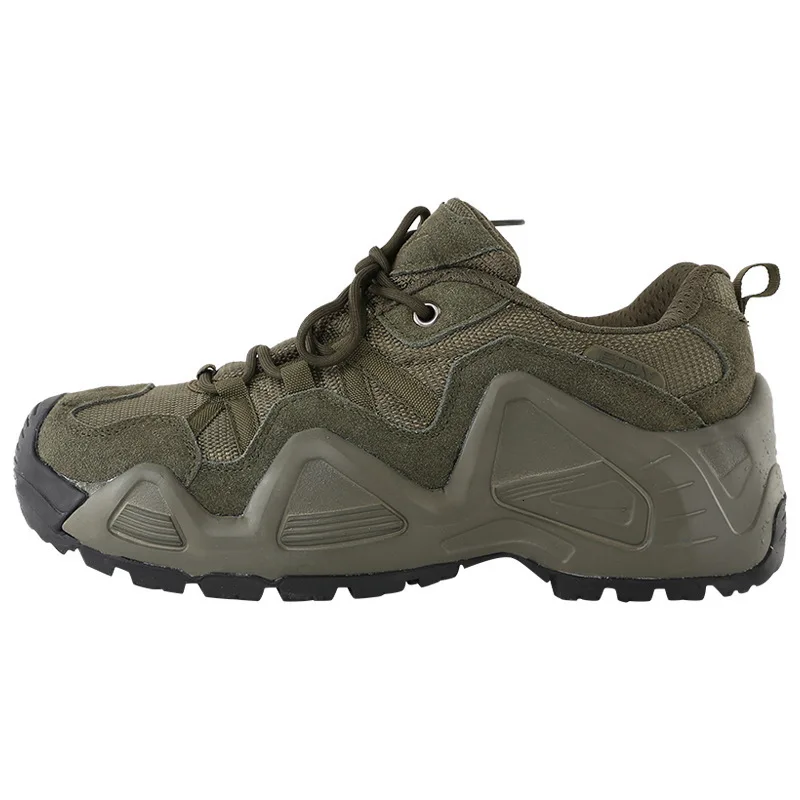 Лидер продаж; походная обувь для походов и альпинизма; Тактические Военные военные тренировочные ботинки-дезерты; нескользящие низкие кожаные кроссовки для мужчин - Цвет: Green