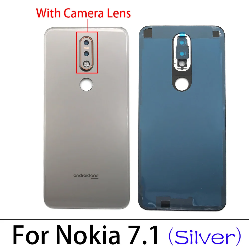 1Pcs/Lot New For Nokia 9 / For Nokia 7 / For Nokia 7.1 / For Nokia 8.1 X7 Replacement Glass Rear Door Battery Back Cover Case cell phone housing