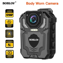 Boblov t5 1296p corpo câmera de gravação de áudio wearable polícia polícia aplicação da lei noite visão loop gravação dvr mini câmera