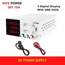

Newest 30V 10A Lab DC Power Supply Adjustable Laboratory Power Source 4 Digit display Voltage Regulator Stabilizers Power Supply