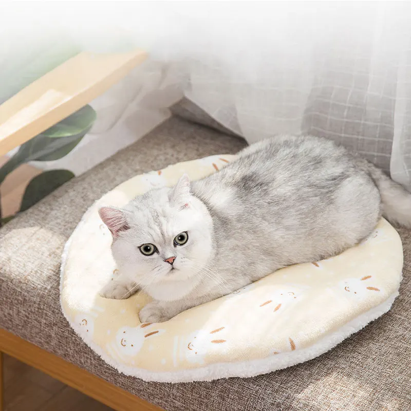 

Зимний мягкий коврик, одеяло, кровать для кошек, кролик, медведь, аксессуары для домашних животных, плюшевая флисовая подушка, теплая подушка, кровати для маленьких и средних собак