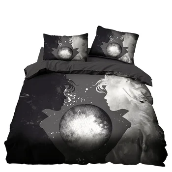 

Character Sketch Bedroom Decor Jurassic Bedding Set Grey Microfiber 1PC Duvet Cover with Pillowcases No Comforter Drop Ship