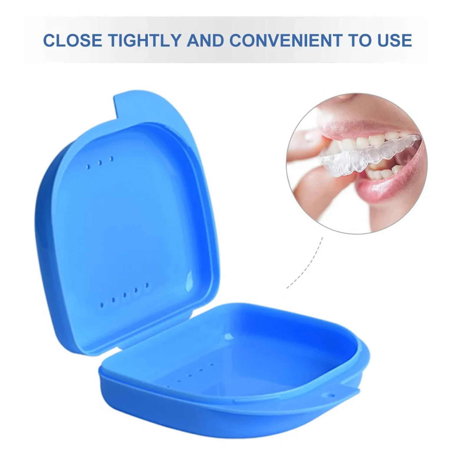 Dental False Teeth Cleaning Box Denture Bath Retainer Container