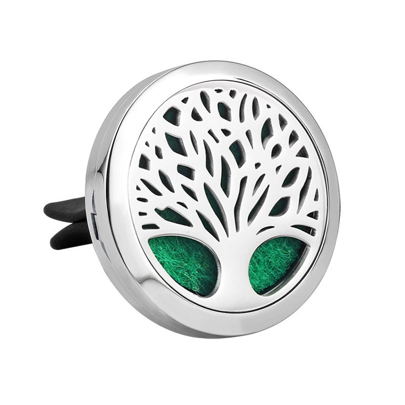 

Tree Design Magnet 316 Stainless Steel Aroma Free Pads Essential Oil Car Diffuser Lockets