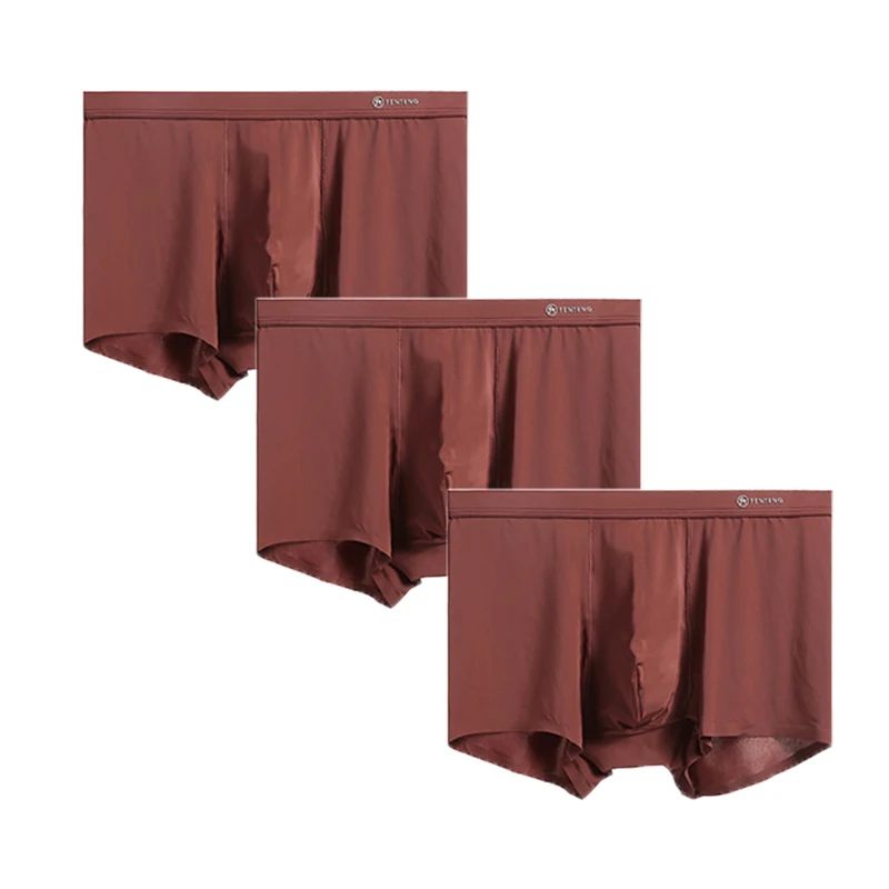 0157-3P-6 3 шт./компл. трусы-боксеры из Ice Silk Мужское нижнее белье быстросохнущие Мужские шорты боксеры одноцветные бесшовные пикантные мужские трусы кальсоны Calzoncillo Hombre - Цвет: 0157-3P-6
