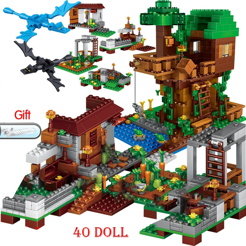2020 For Compatible Minecrafted Village 30065 Tree House The Mine Mountain Model My World Figures Building Blocks Children Toys 2020 For Compatible Minecrafted Village 30065 Tree House The Mine Mountain Model My World Figures Building Blocks Children Toys
