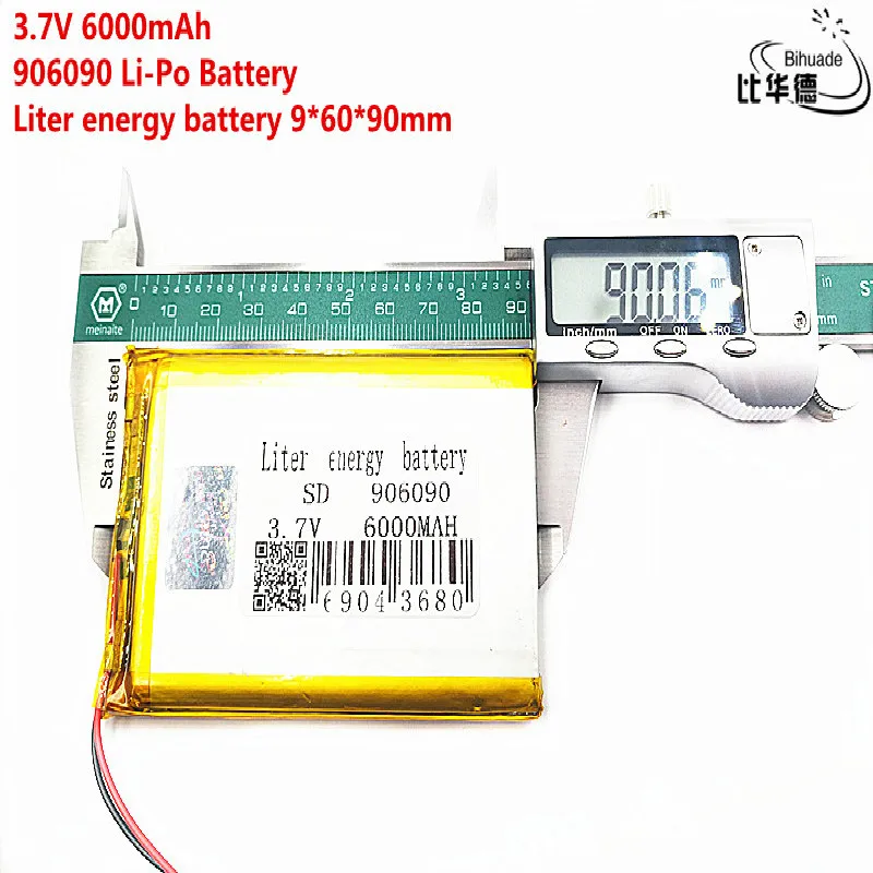 1 \ 2 3 6 10 шт полимерная батарея 6000 mah 7 V 906090 умный дом MP3 колонки литий ионная для dvr GPS