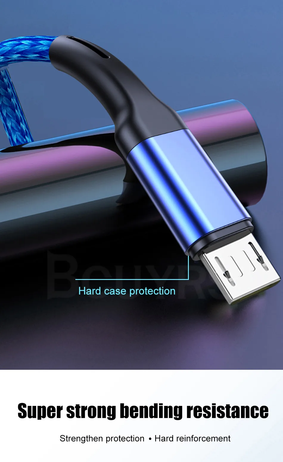 BCUYRS 3A Micro USB Cable Fast Charging Cable For Xiaomi