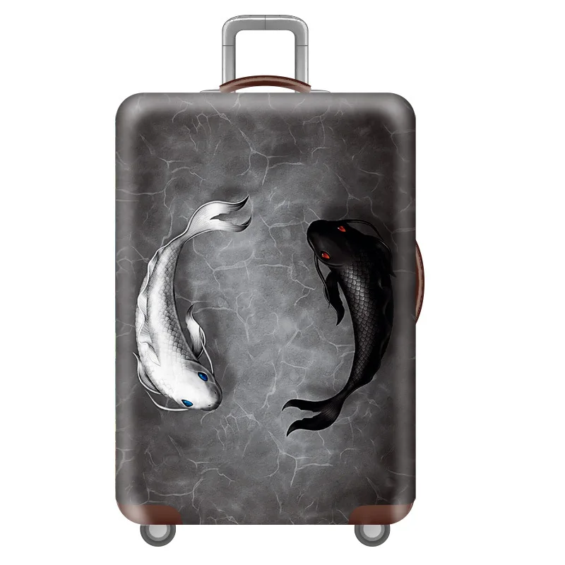 RUPUTIN толстый 3D дорожный костюм чехол защитный чехол на чемодан чехол Эластичный Чемодан пылезащитный чехол для 18~ 32 пароль коробка чехлы - Цвет: A fish