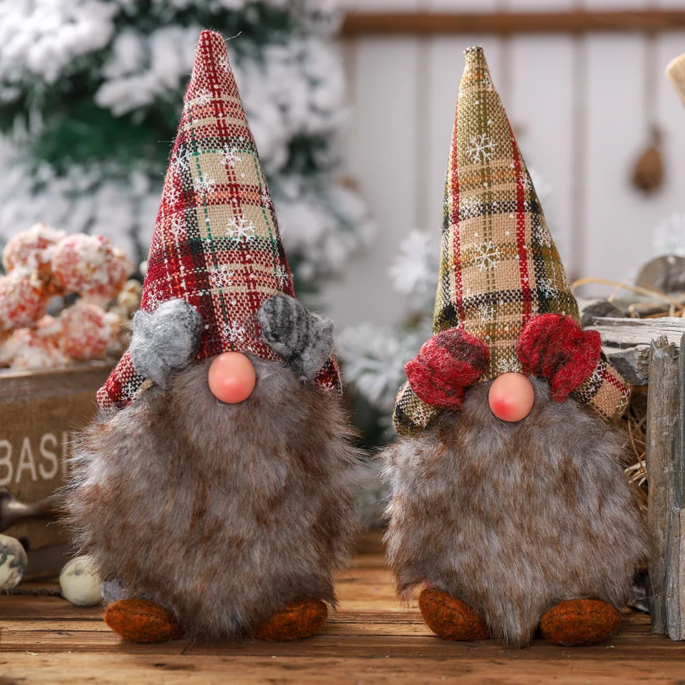 

Christmas Tree Decor New Year Ornament Facepalm Elf Santa Claus Standing Doll Decoration for Home Merry Christmas Height 26cm