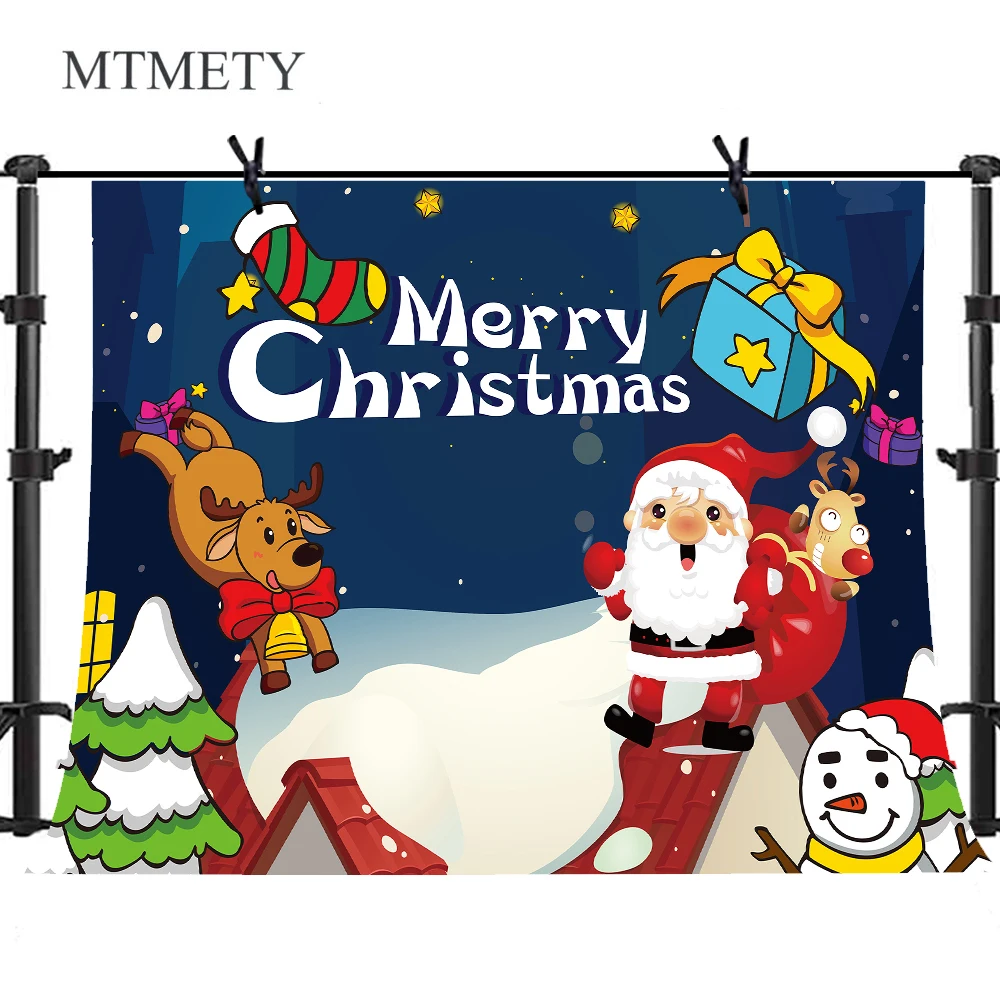 

MTMETY Christmas Background Gift Santa Claus Baby Photography Backgrounds Customized Vinyl Photographic Backdrops Photo Studio