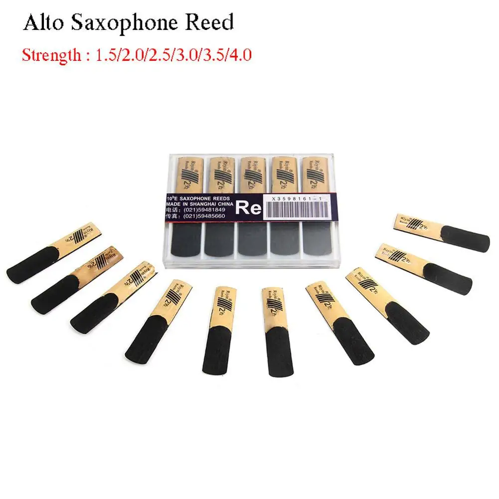 DishyKooker 10pcs Saxophone Reed Set with Strength 1.5/2.0/2.5/3.0/3.5/4.0 for Soprano Sax Reed Hardness 2.0 