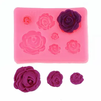 

7 grid Rose Flowers silicone mold Cake Chocolate Mold wedding Cake Decorating Tools Fondant Cake Mold