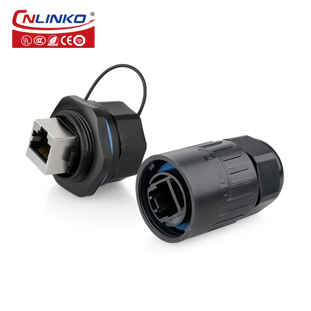 CNLINKO PBT пластиковый корпус водонепроницаемый IP67 RJ45 разъем 1/4 байонет подключение