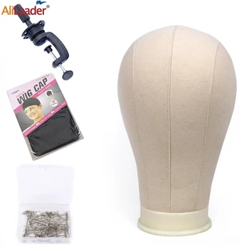 

Alileader Wig Canvas Block Head For Displaying Mannequin Head Wig Stand Free Get Clamp Holder And Tpins With Stocking Caps