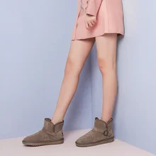 Женские зимние ботинки; Зимние ботильоны на меху; женская теплая замшевая обувь на резиновой подошве без застежки; модная женская обувь на платформе; GY-68