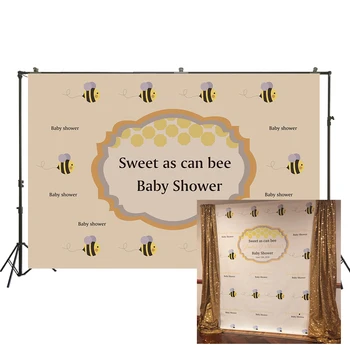 

HUAYI Baby Shower Photography Backdrop Sweet as can bee Photos Background Party Photo Booth W-2254