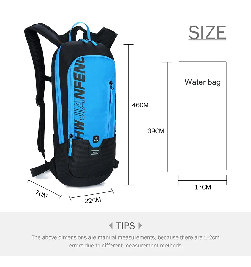 Sacs à dos 10l imperméable à l'eau vélo sac à dos hommes femmes VTT sac  d'eau vélo nylon cyclisme randonnée camping no13963