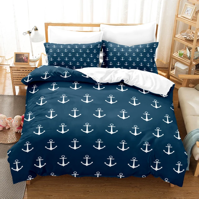 Marine style anchor Bedding Set Single 
