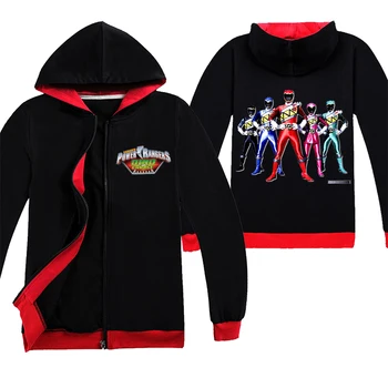 

Fashion Power Ranger Lovely Children Zipper Coat Clothes Little Cotton Big Kids Long Sleeve Boys Clothing Girls Tops Cartoon