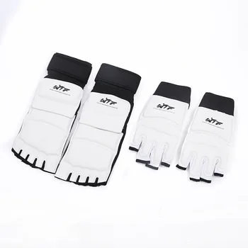 Bescherming Taekwondo Sets Handschoenen + Enkel Protector 2 Stuks Kickboksen Wtf Vechten Sparring Tiener Kids Volwassenen Karate Gear Guard